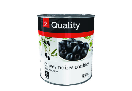 Olive noire confite dénoyautée calibre 26/29 