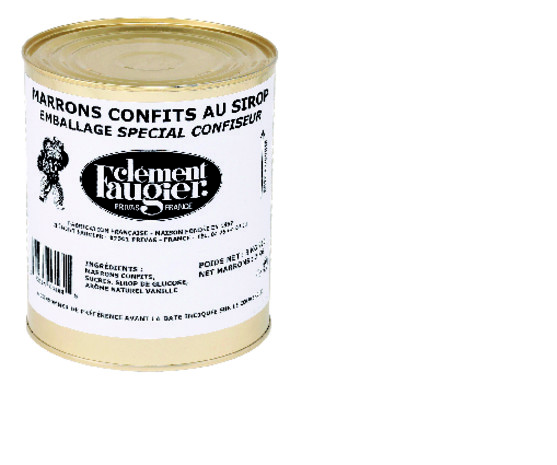 Marrons confits au sirop avec alvéoles