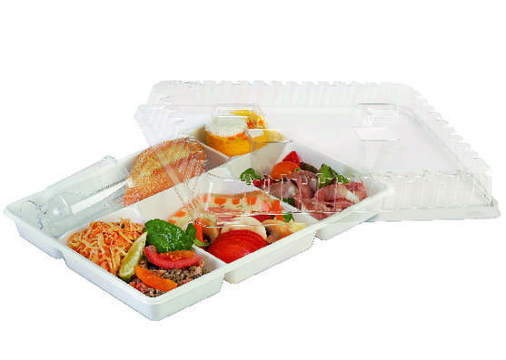 Plateau repas blanc 5 compartiments paquet de 50