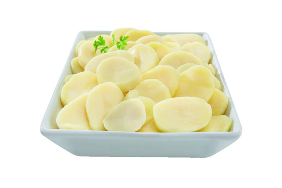 Pomme de terre en lamelle cuite sous vide 