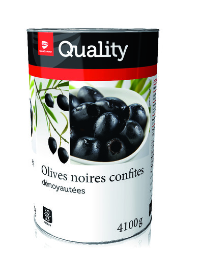 Olive noire confit dénoyautée calibre 30/33