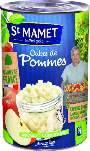 Cubes de pommes préservés  