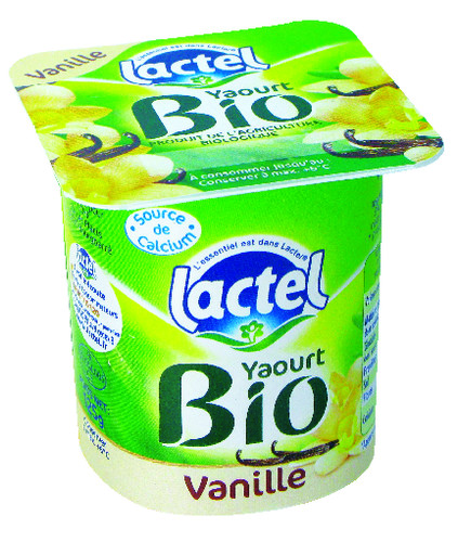 Yaourt vanille bio pot de 125 g lot de 4 pots