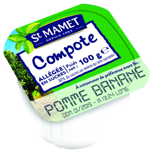 Compote pomme banane allegée en sucres 