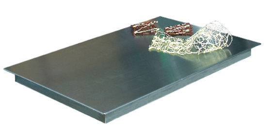 Plaque cool décor chocolat en inox - dim 60 x 40 cm poids 9.2 kg