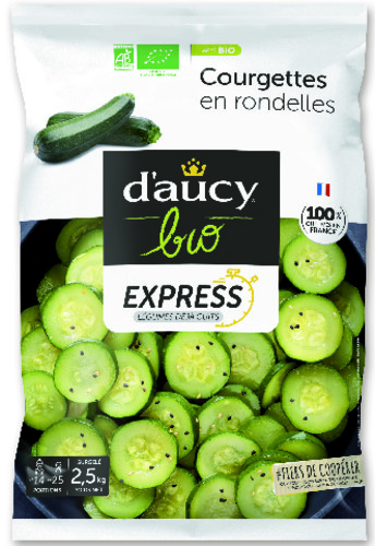 Courgette en rondelle express cuite bio 