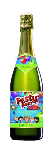 Festy pom original jus de pomme gazeifie bouteille de 75 cl