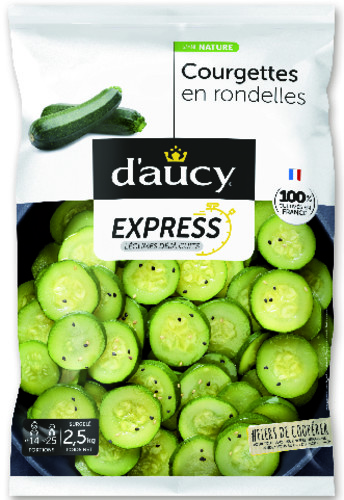 Courgette en rondelle précuite, cultivé 100 % en France ce2