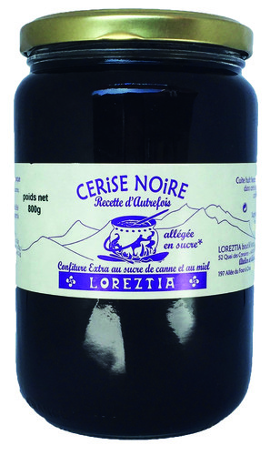 Confiture de cerise noire traditionelle pot de 800 g