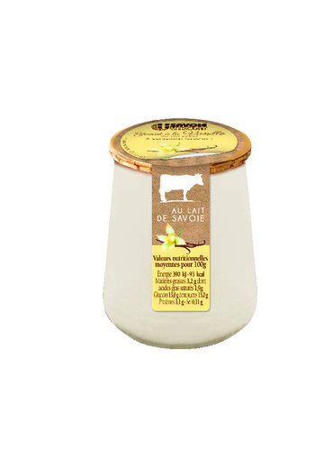 Yaourt vanille au lait entier pot en verre de 125 g 