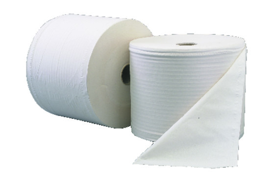 Bobine essuyage blanc 1000 feuilles 2 plis dim.feuille 23x33.5 cm