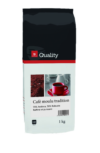 Café moulu tradition 70 % arabica / 30 % robusta 