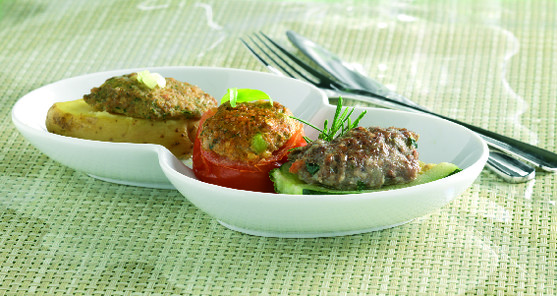 Panache de p'tits farcis cuits tomates, courgettes, pomme de terre