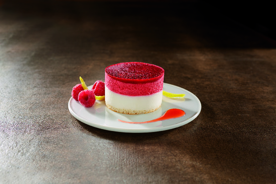 Entremet glacé individuel sorbet framboise-sorbet citron 