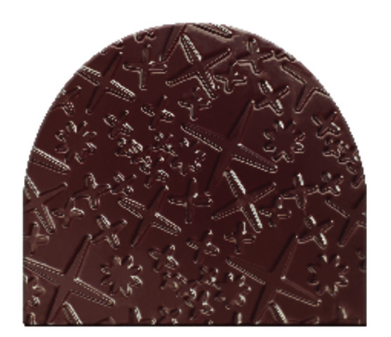 Embout bûche relief galaxie chocolat noir 70 x 79mm - arrondi