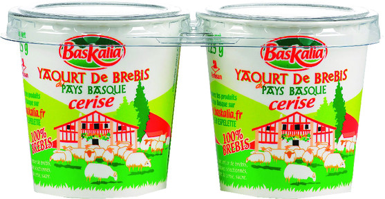 Yaourt pure brebis cerise du pays basque pièce de 125 g