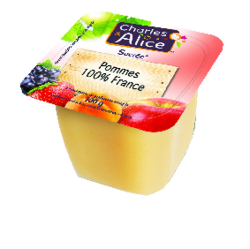 Compote de pommes sucrée 100% fruits France 