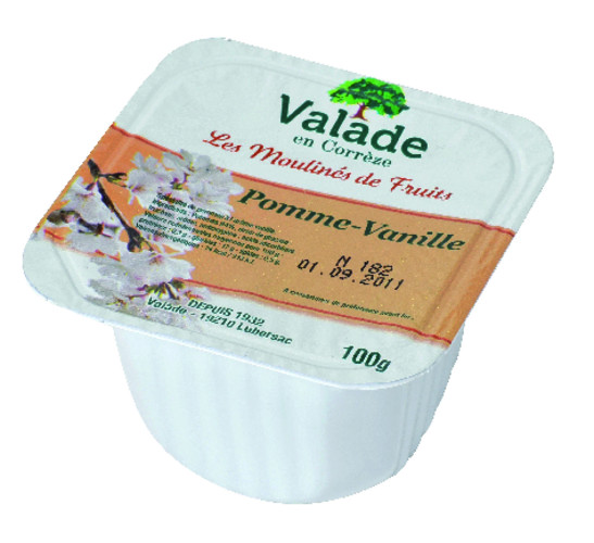 Compote de pommes/vanille allégée en sucres HVE