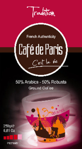 Café moulu le tradition 50% arabica 50% robusta 