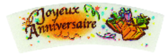 Banderolle comestible en pain azyme "joyeux anniversaire" 