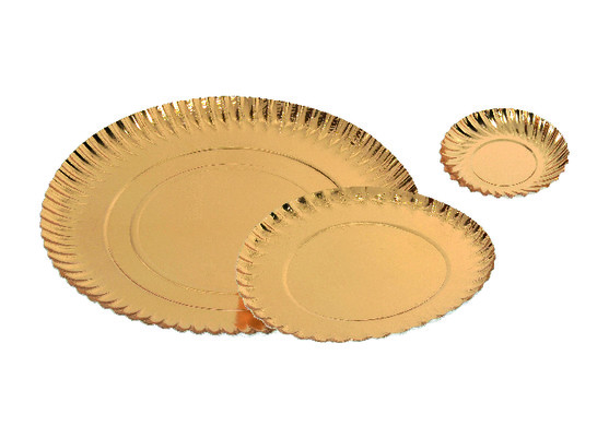 Assiette carton or diamètre 16 cm 