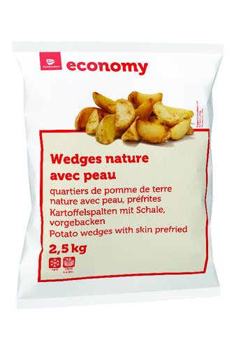 Pommes campagnardes - wedges nature avec peau pré-frites 