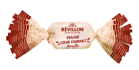 Papillotes coeur praliné noisette - praliné tendre - enrobage chocolat au lait