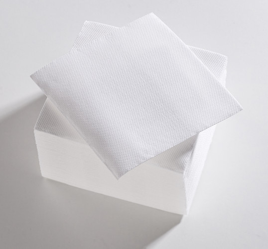 Serviette microgaufrée 25x25 tendance blanc 