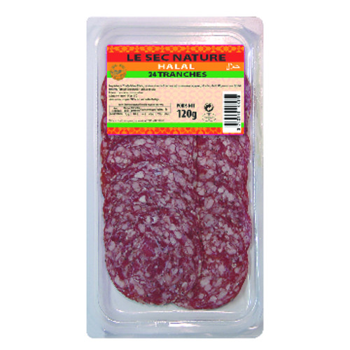 Saucisson sec nature maxi format - 24 tranches halal 