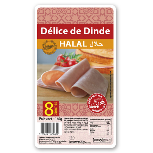 Délice de dinde 8 tranches halal 