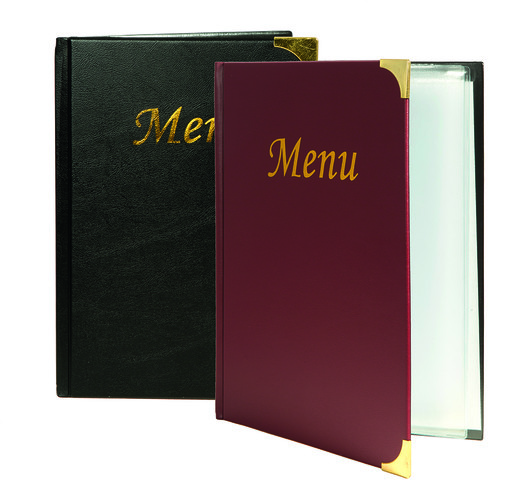 Classic porte menu a4 noir 4 inserts fixes 