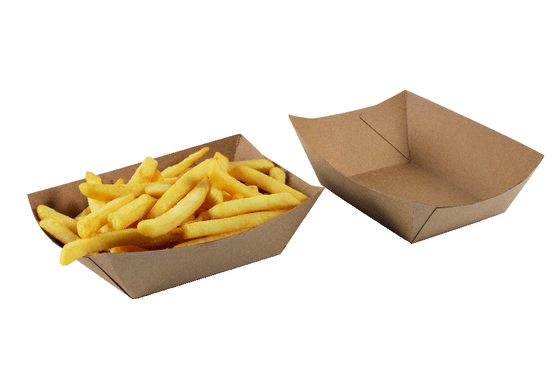 Barquette frite 106x73x40 kraft brun fsc 