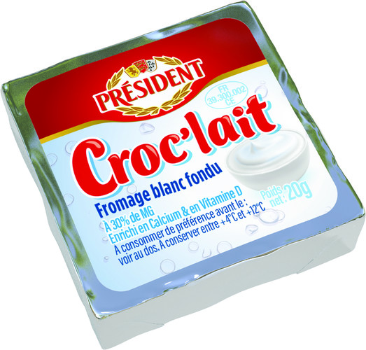 Croc'lait carré 30% m.g. fromage fondu enrichi à la crème fraiche