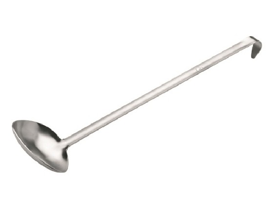 Cuillère à ragout de côté en inox, qualité extra-forte long. 340mm