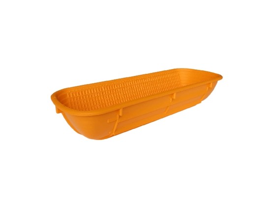 Banneton plein ovale orange en polypropylène dimension 35 x 13 x h. 7.2 cm