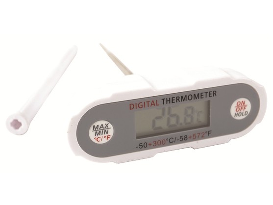 Thermomètre électronique de précision avec sonde en inox long.12.5 cm, diam. 5mm