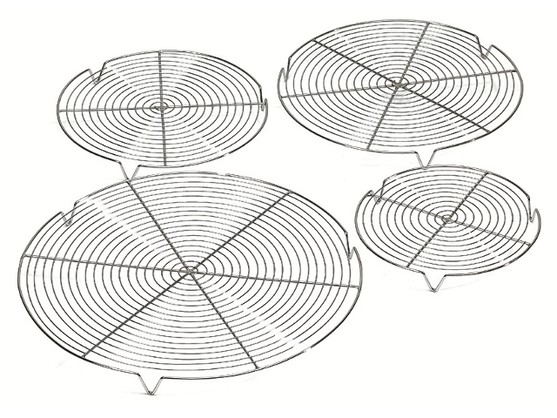 Grille ronde avec 3 pieds en acier chromé diam. 20 cm