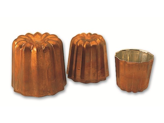 Moule canelé exoglass en cuivre - diamètre 55mm haut. 55mm