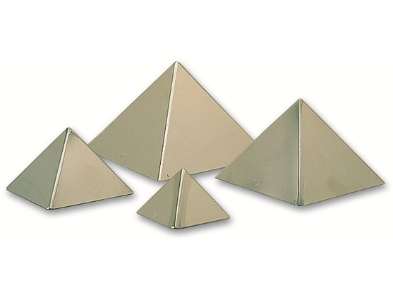 Moule pyramide en inox et aluminium, base carré long. 150mm - haut. 100mm