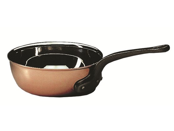 Sauteuse évasée en cuivre et inox diam. 200 - h. 70mm