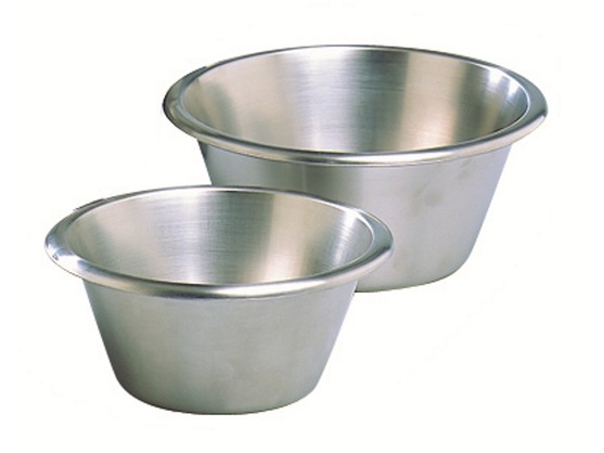 Bassine pâtissière en inox à fond plat diam. 280mm - cont. 5,5 lt