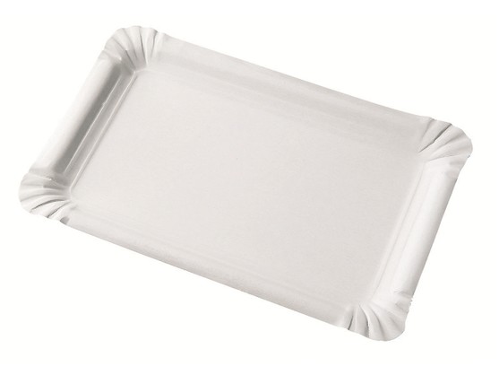 Plateau rectangilaire blanc en carton 10x26cm n.3