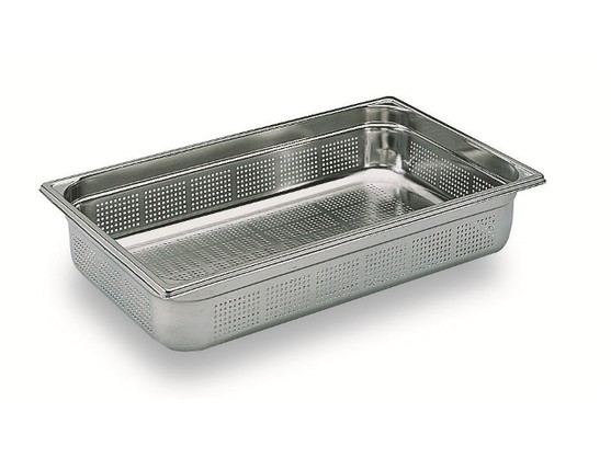 Bac gastronorme 1/1 perforé sans anse, en inox p. 40mm - cont. 5,8 clt