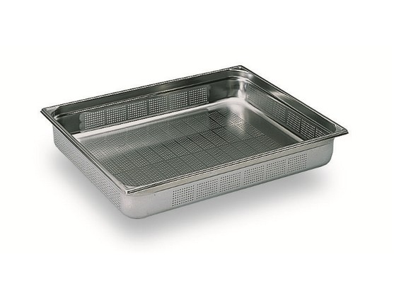 Bac gastronorme 2/1 perforé sans anse, en inox p. 55mm - cont. 16,5 clt