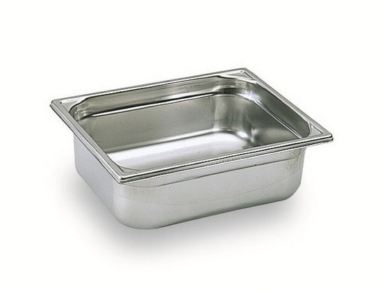 Bac gastronorme 1/2 en inox plein sans anse p. 55mm - cont. 3,3 clt