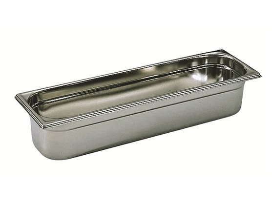 Bac gastronorme 2/4 en inox plein sans anse p. 65mm - cont. 1,7 clt