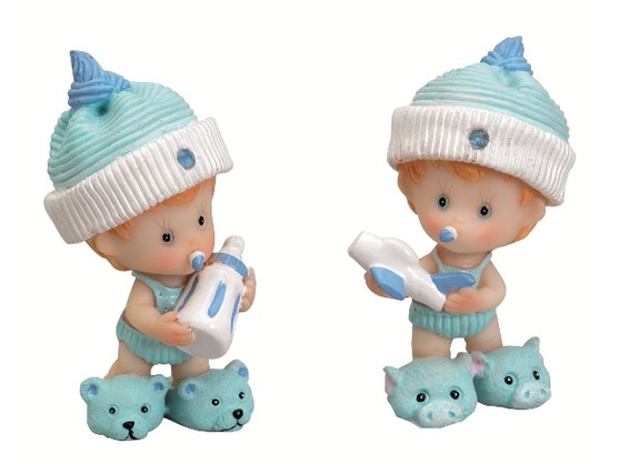 4 BEBE BONNET BLEU DEBOUT H.75  