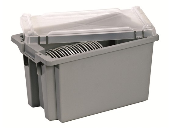 Bac alimentaire rectangle gris à couvert 500 x 310 x 285mm