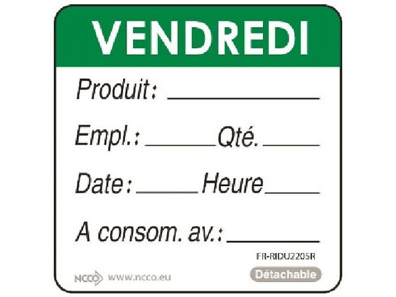 RL 500 ETIQUETTE VENDREDI VERT  