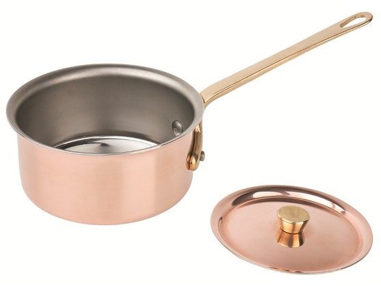 Casserole cuivre/inox diamètre 90mm - haut. 45mm épais. 1,2mm - cont. 0,28 lt